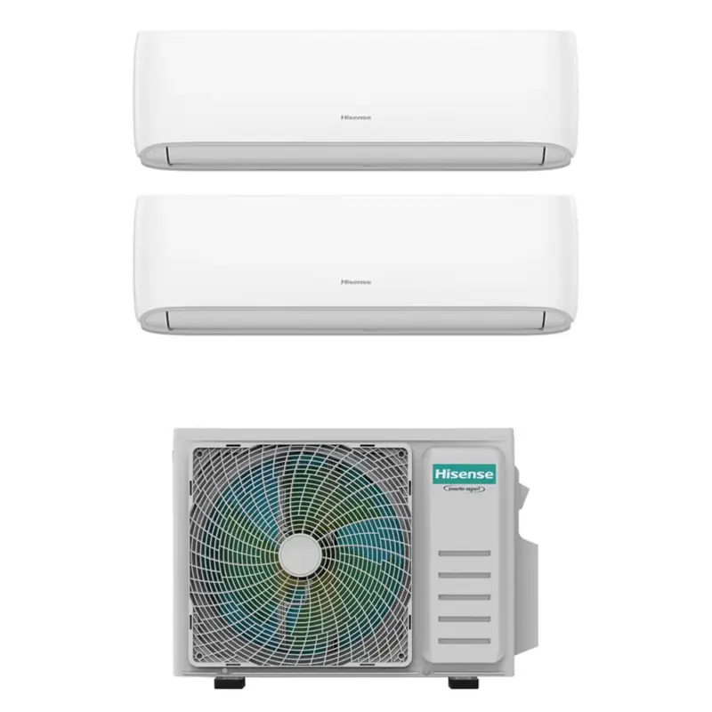 Hisense HI COMFORT Climatizzatore a parete dual split inverter Wi-Fi bianco | unità esterna R32 5 kW unità interne 7000+7000 BTU - Sconto