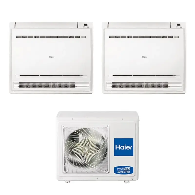 Haier CONSOLE R32 Climatizzatore console da pavimento dual split inverter bianco | unità esterna 5.5 kW unità interne 9000+9000 BTU - Preferito dai clienti