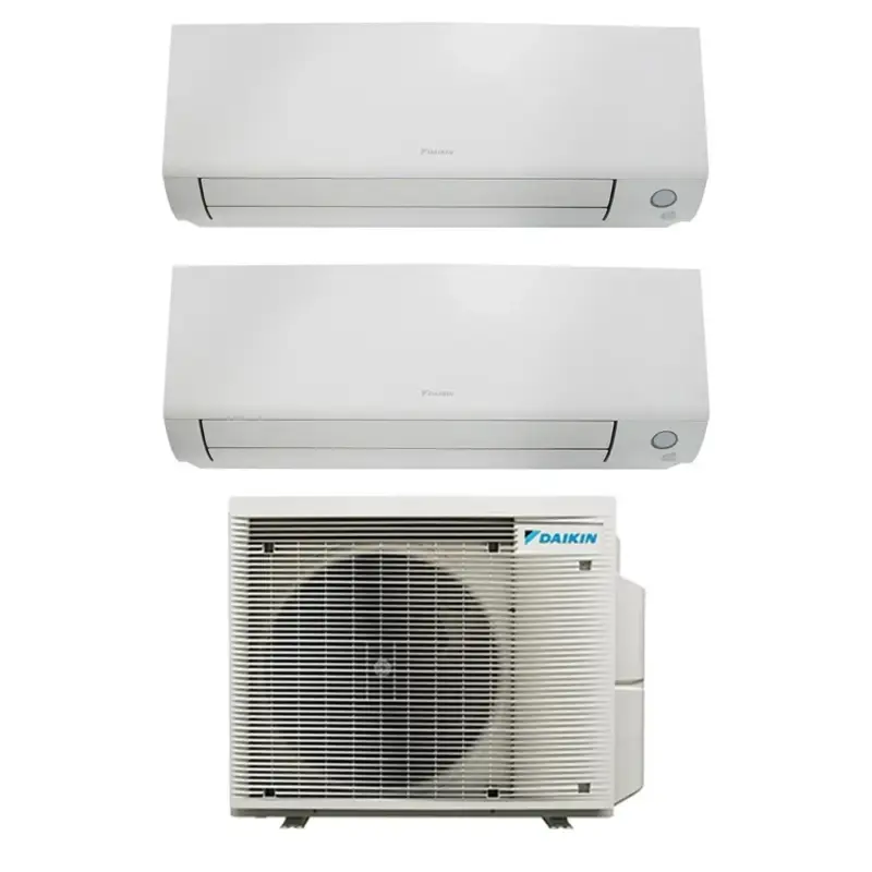 Preferito dai clienti | Daikin PERFERA ALL SEASON Climatizzatore a parete dual split inverter Wi-Fi bianco | unità esterna R32 5 kW unità interne 5000+5000 BTU