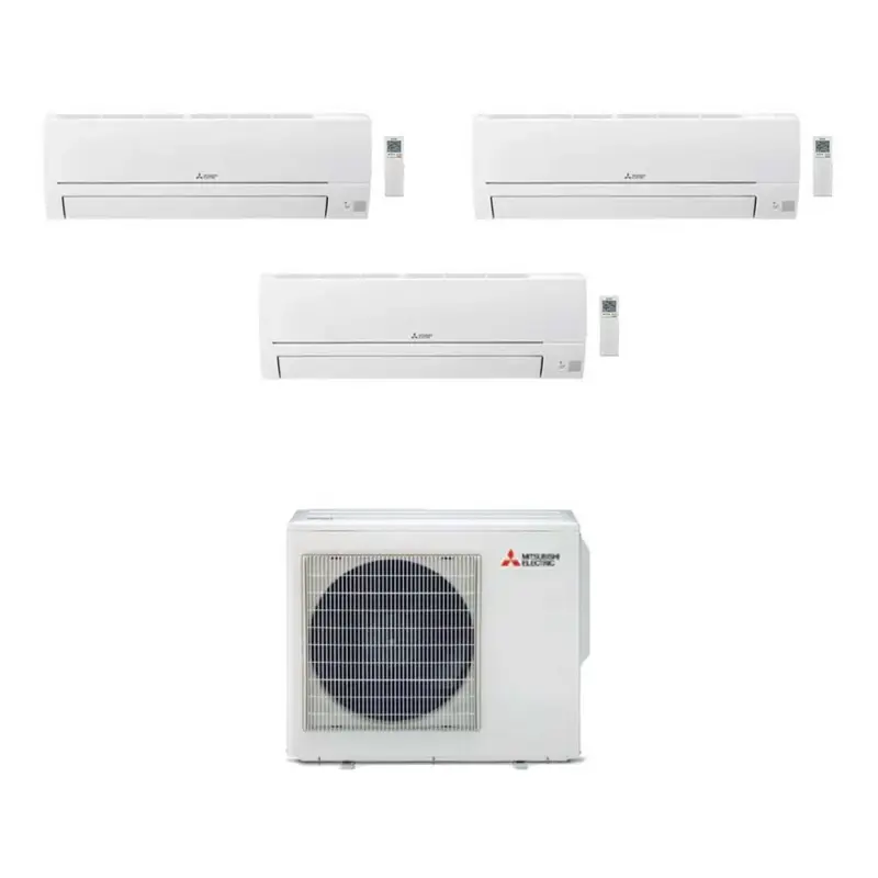 Pochi pezzi rimasti | Mitsubishi SMART R32 Climatizzatore trial split inverter | unità esterna 5 kW unità interne 9000+9000+9000 BTU