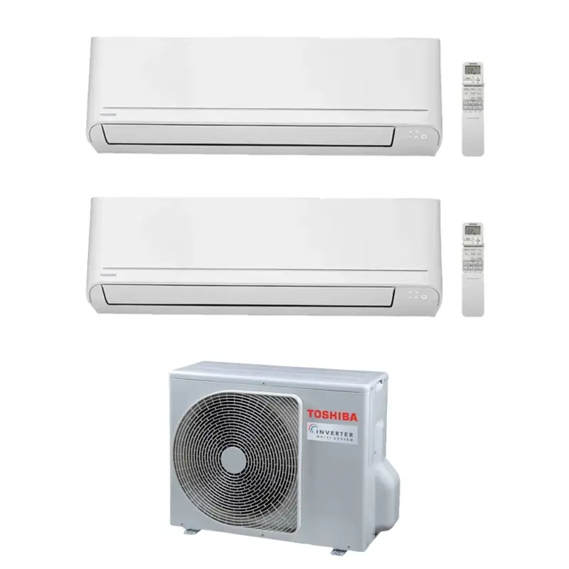 Nuovo lancio | Toshiba CLASSIC Climatizzatore a parete dual split inverter bianco | unità esterna R32 5.2 kW unità interne 5000+5000 BTU