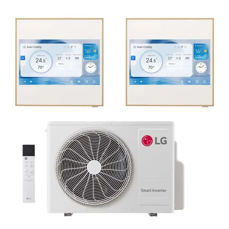 LG ARTCOOL Gallery LCD Climatizzatore a parete dual split inverter Wi-Fi | unità esterna R32 6.2 kW unità interne 9000+9000 BTU - Approfitta dell'offerta