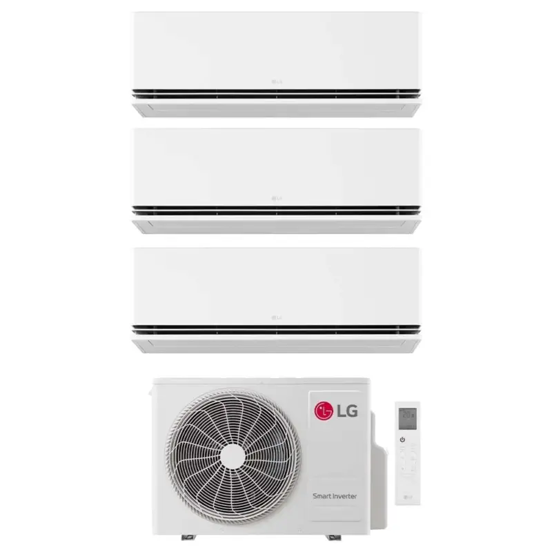 LG DUALCOOL Deluxe Climatizzatore a parete trial split inverter Wi-Fi bianco | unità esterna R32 6.2 kW unità interne 9000+9000+9000 BTU - Occasione