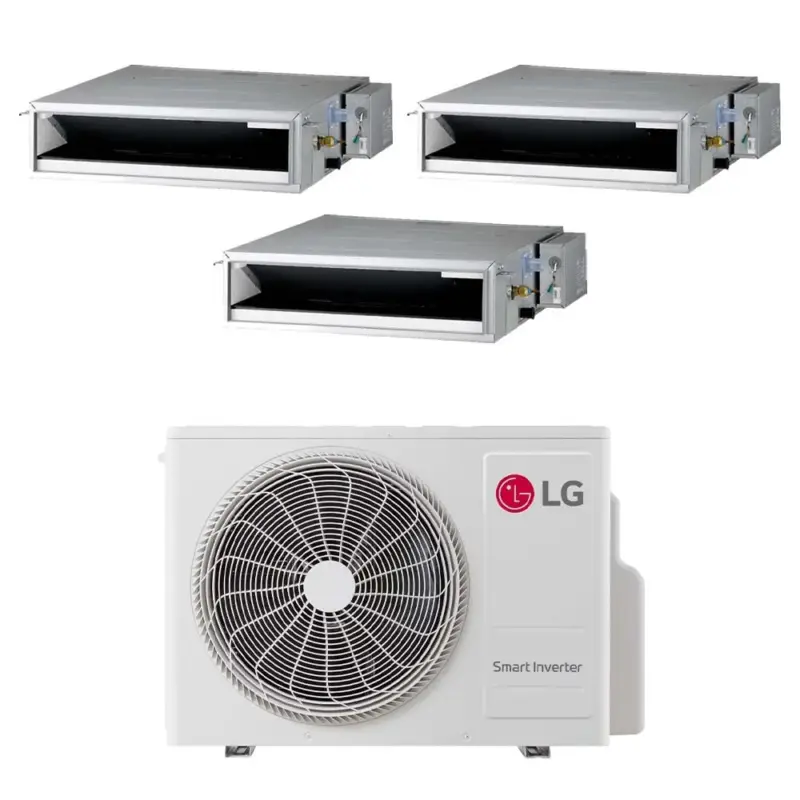 Compra online | LG Canalizzabile bassa prevalenza Climatizzatore canalizzabile trial split inverter | unità esterna R32 6.2 kW unità interne 9000+12000+12000 BTU