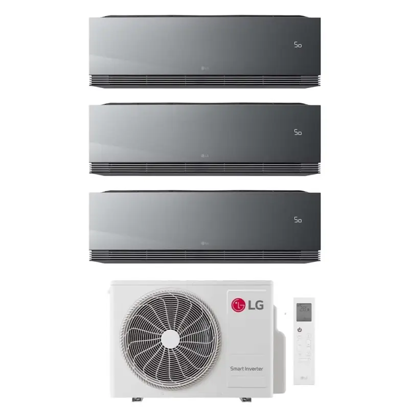 LG ARTCOOL Mirror AI Air Climatizzatore a parete trial split inverter Wi-Fi mirror - finitura a specchio | unità esterna R32 6.2 kW unità interne 9000+9000+9000 BTU | Non lasciartelo sfuggire