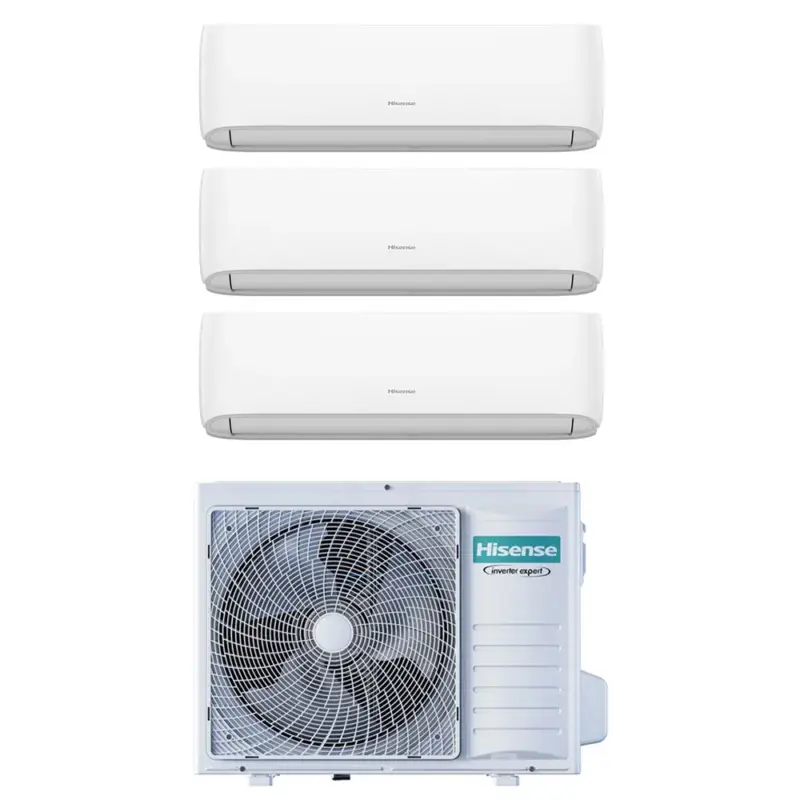 Ultima occasione - Hisense HI COMFORT Climatizzatore a parete trial split inverter Wi-Fi bianco | unità esterna R32 6.3 kW unità interne 7000+7000+7000 BTU
