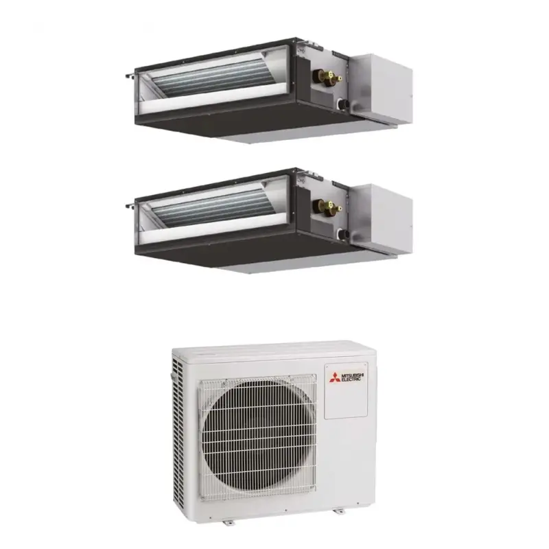 Appena arrivato - Mitsubishi SEZ-M Canalizzabile compatta R32 Climatizzatore canalizzabile dual split inverter | unità esterna 6.8 kW unità interne 9000+9000 BTU
