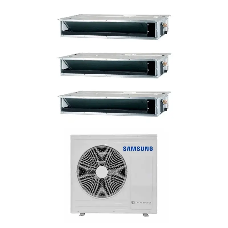 Ordinabile online - Samsung CANALIZZABILE BASSA/MEDIA PREVALENZA R32 Climatizzatore canalizzabile trial split inverter | unità esterna 6.8 kW unità interne 9000+9000+9000 BTU