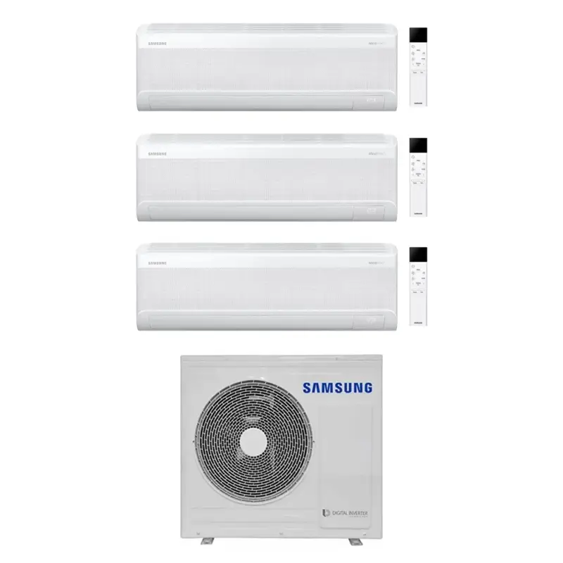 Diretto dalla fabbrica | Samsung WINDFREE AVANT S2 Climatizzatore a parete trial split inverter Wi-Fi bianco | unità esterna R32 6.8 kW unità interne 7000+7000+7000 BTU