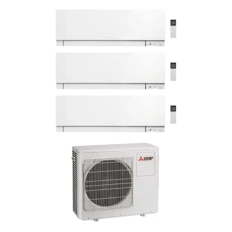 Ultima novità - Mitsubishi MSZ-EF Kirigamine Zen R32 Climatizzatore a parete trial split inverter Wi-Fi bianco | unità esterna 6.8 kW unità interne 5000+5000+5000 BTU