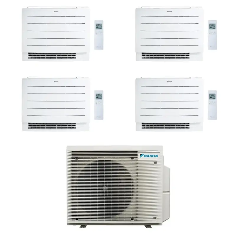 Daikin PERFERA PAVIMENTO Climatizzatore a pavimento quadri split inverter Wi-Fi bianco | unità esterna R32 6.8 kW unità interne 9000+9000+9000+9000 BTU | Scorte limitate