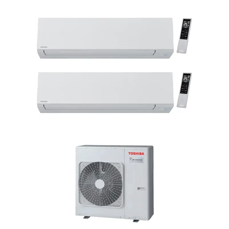Acquista online - Toshiba SHORAI EDGE WHITE R32 Climatizzatore a parete dual split inverter Wi-Fi bianco | unità esterna 7.5 kW unità interne 7000+7000 BTU
