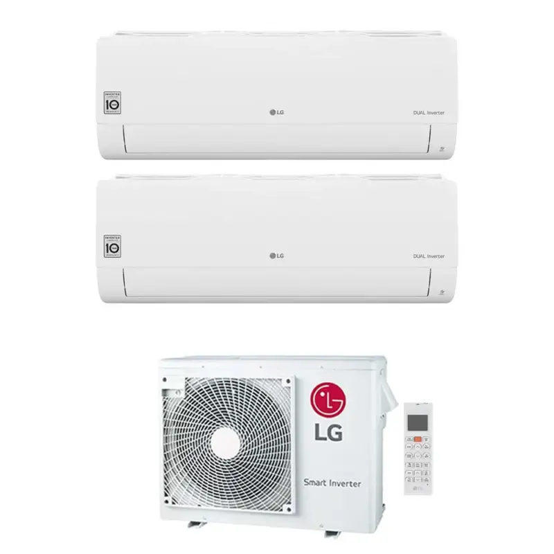 Appena aggiunto | LG LIBERO SMART Climatizzatore a parete dual split inverter Wi-Fi bianco | unità esterna R32 7 kW unità interne 9000+12000 BTU