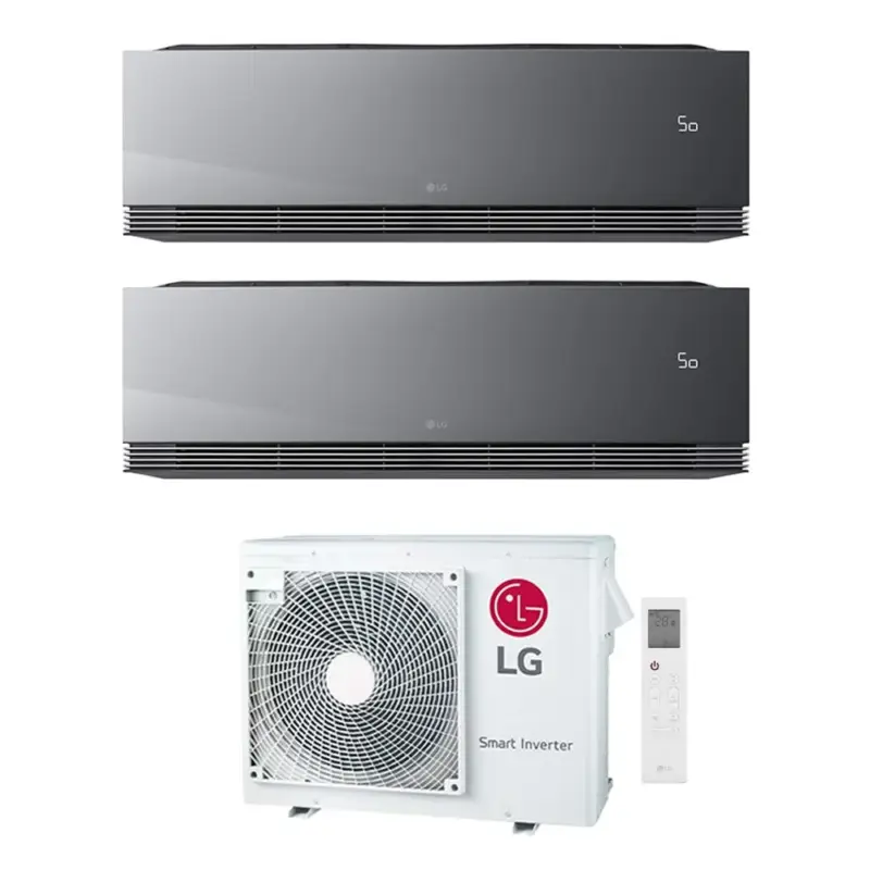 Acquista subito - LG ARTCOOL Mirror AI Climatizzatore a parete dual split inverter Wi-Fi mirror | unità esterna R32 7 kW unità interne 9000+9000 BTU