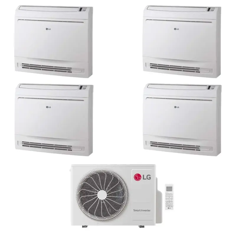 Più venduto | LG CONSOLE Climatizzatore console da pavimento quadri split inverter Wi-Fi bianco | unità esterna R32 7 kW unità interne 9000+9000+9000+9000 BTU
