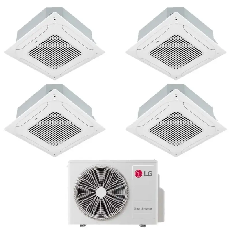 LG Cassetta 4 vie Climatizzatore a cassetta quadri split inverter bianco | unità esterna R32 7 kW unità interne 9000+9000+9000+9000 BTU - Super prezzo