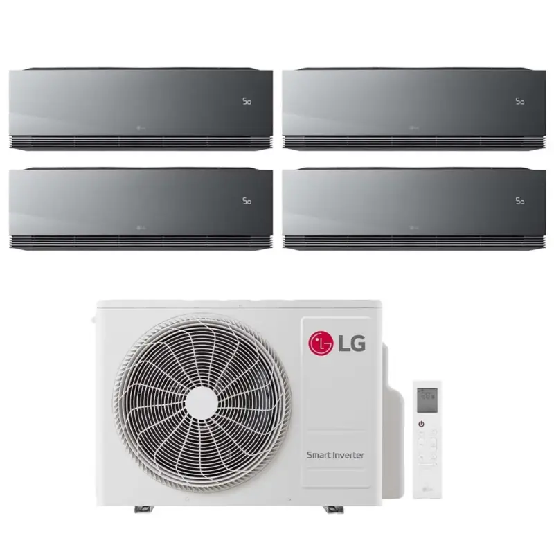 Liquidazione | LG ARTCOOL Mirror AI Air Climatizzatore a parete quadri split inverter Wi-Fi mirror - finitura a specchio | unità esterna R32 7 kW unità interne 9000+9000+9000+9000 BTU