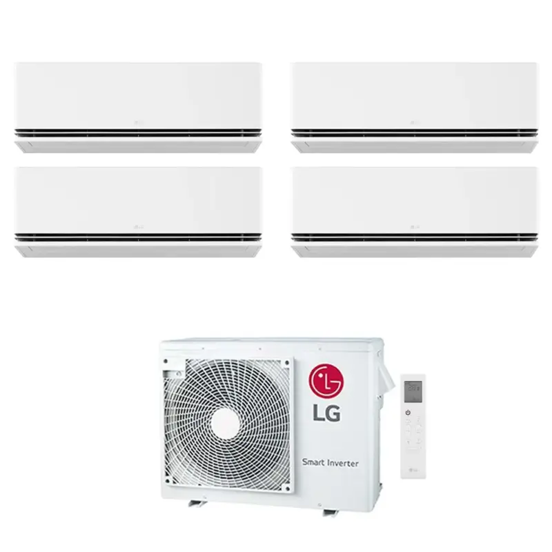 LG DUALCOOL Deluxe AI Climatizzatore a parete quadri split inverter Wi-Fi bianco | unità esterna R32 7 kW unità interne 9000+9000+9000+9000 BTU | Molto apprezzato