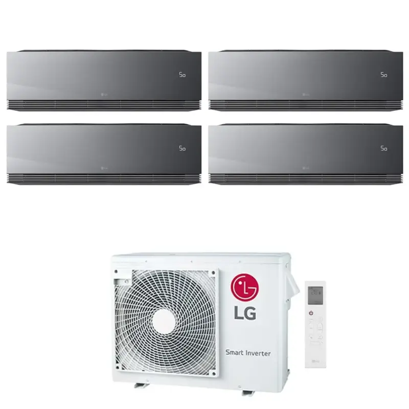LG ARTCOOL Mirror AI Climatizzatore a parete quadri split inverter Wi-Fi mirror | unità esterna R32 7 kW unità interne 9000+9000+9000+9000 BTU | Qualità superiore