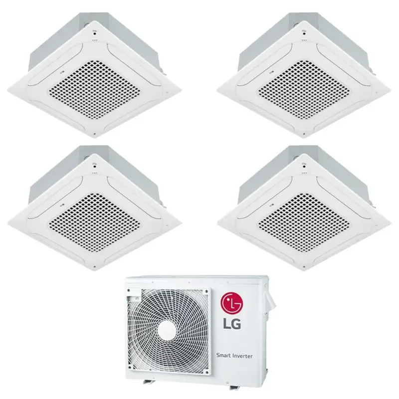 LG Cassetta 4 vie R32 Climatizzatore a cassetta quadri split inverter bianco | unità esterna 7 kW unità interne 9000+9000+9000+9000 BTU | Scelta dei clienti
