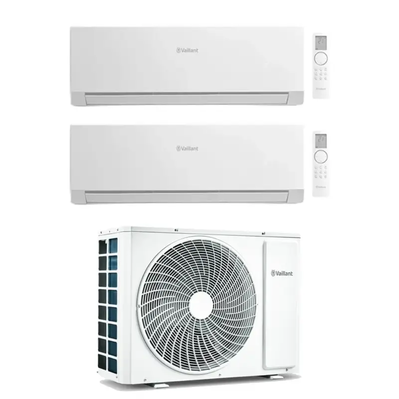 Buon prezzo - Vaillant climaVAIR plus Climatizzatore a parete dual split inverter Wi-Fi bianco | unità esterna R32 7.1 kW unità interne 18000+18000 BTU