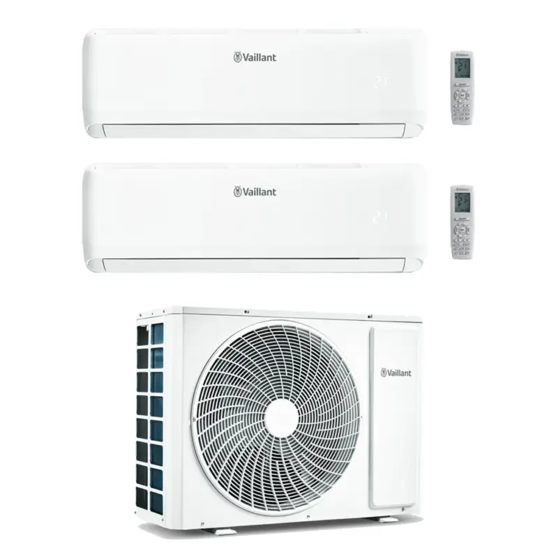 Vaillant climaVAIR pro R32 Climatizzatore a parete dual split inverter Wi-Fi bianco | unità esterna 7.1 kW unità interne 7000+7000 BTU | Prezzo di fabbrica