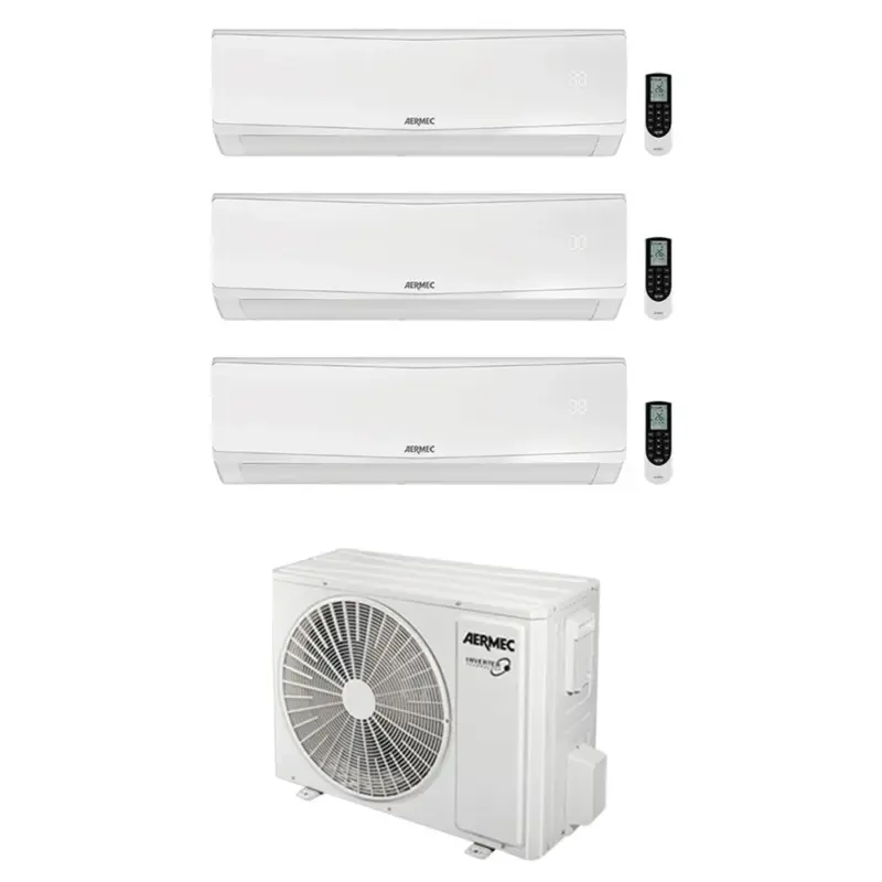 Aermec SPG R32 Climatizzatore a parete trial split inverter | unità esterna 7.1 kW unità interne 7000+7000+7000 BTU | Scelto dai clienti