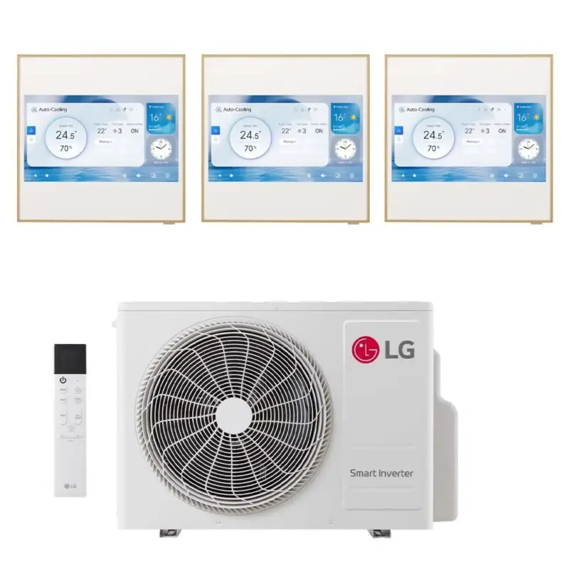 Bestseller - LG ARTCOOL Gallery LCD Climatizzatore a parete trial split inverter Wi-Fi | unità esterna R32 7.9 kW unità interne 9000+9000+9000 BTU