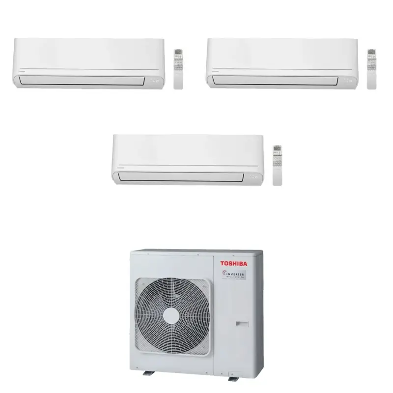Toshiba SEIYA SMART R32 Climatizzatore a parete trial split inverter Wi-Fi bianco | unità esterna 8 kW unità interne 16000+10000+10000 BTU | Offerta imperdibile