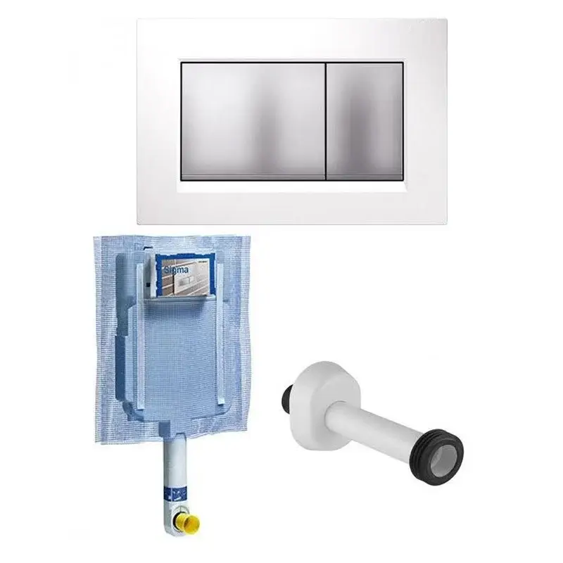 Approfittane ora - GEBERIT CASSETTA SCARICO INCASSO WC UNICA+ PLACCA SIGMA 30 BIANCA/SATINATA/SATINATA + CANOTTO