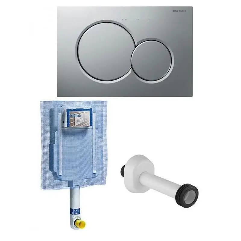 Acquisto sicuro | GEBERIT CASSETTA SCARICO INCASSO WC UNICA+ PLACCA SIGMA 01 CROMATA E CANOTTO