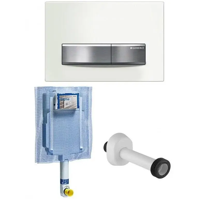 GEBERIT CASSETTA SCARICO INCASSO WC UNICA+ PLACCA SIGMA 50 BIANCA + CANOTTO | Grande offerta
