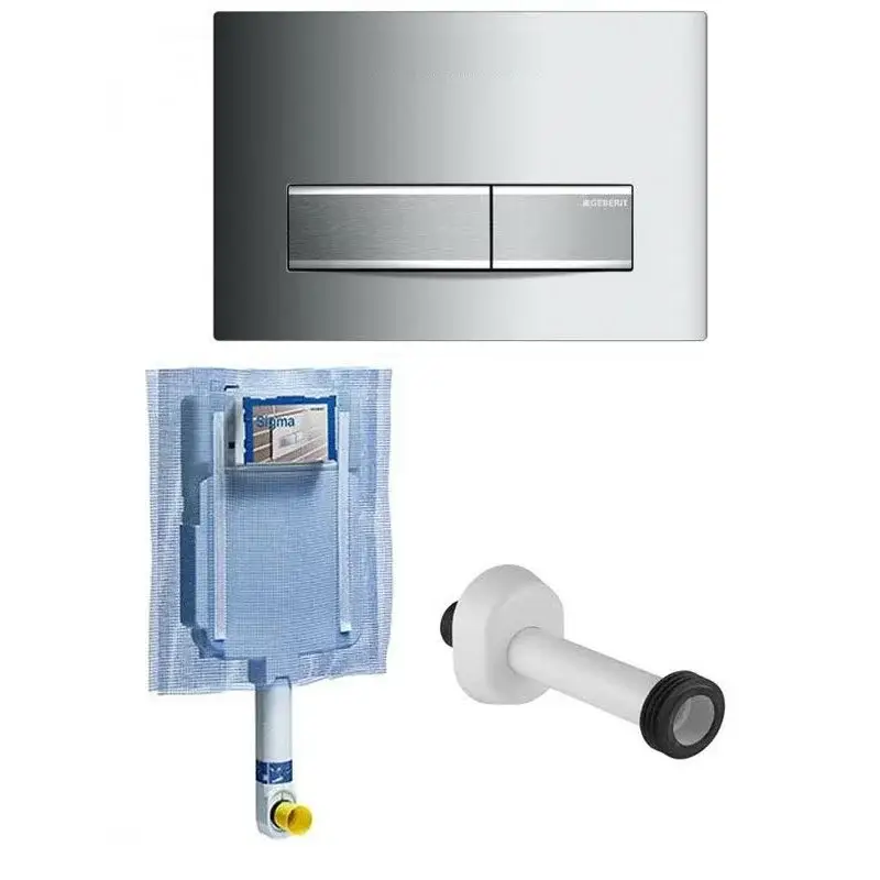 GEBERIT CASSETTA SCARICO INCASSO WC UNICA+ PLACCA SIGMA 50 CROMATA + CANOTTO | Outlet