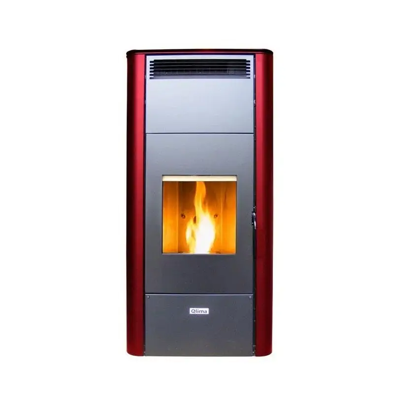 Preferito dai clienti - TERMOSTUFA A PELLET QLIMA DONATA 161 IDRO S-LINE 18,5 KW IN ACCIAIO COLORE ROSSA CON KIT ACQUA CALDA SANITARIA