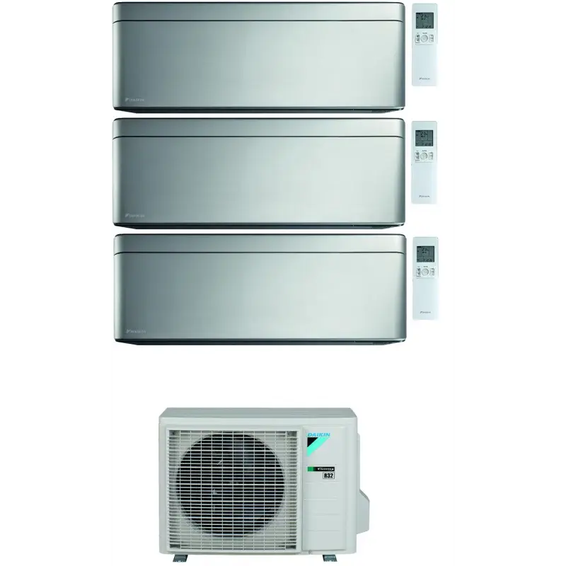 Acquista oggi | CONDIZIONATORE DAIKIN STYLISH TOTAL SILVER WI-FI TRIAL SPLIT 7000+9000+15000 BTU INVERTER GAS R-32 3MXM52A A+++