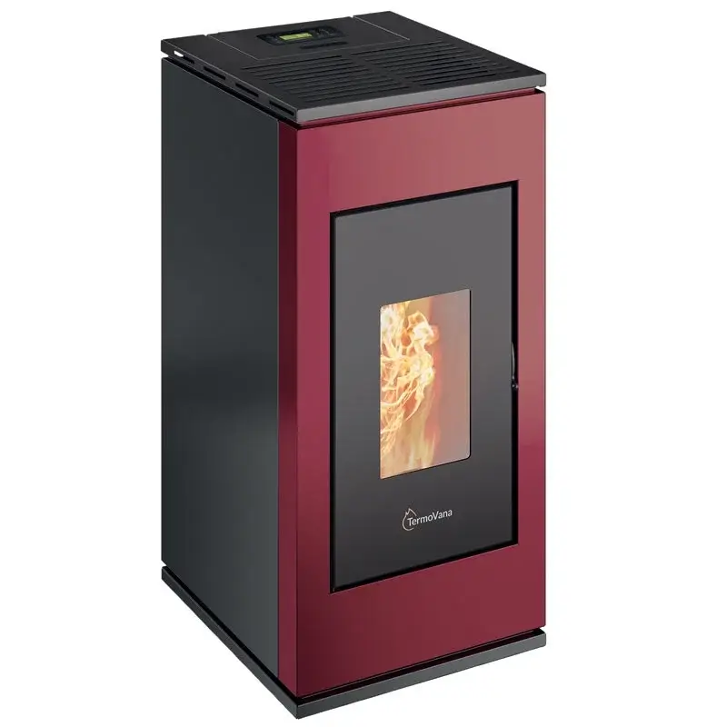 Acquista dal produttore | STUFA A PELLET TERMOVANA SOFIA 9.0 8.2 KW IN ACCIAIO COLORE ROSSO AD ARIA