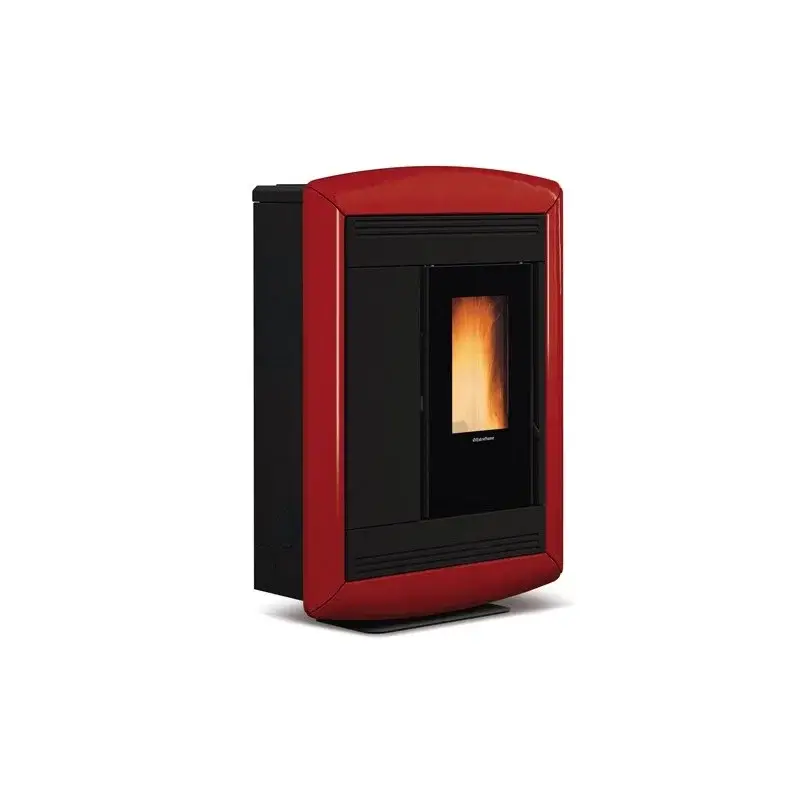 STUFA A PELLET LA NORDICA EXTRAFLAME SOUVENIR LUX EVO 10,2 KW IN ACCIAIO E MAIOLICA COLORE BORDEAUX CANALIZZATA AD ARIA - Pochi pezzi rimasti
