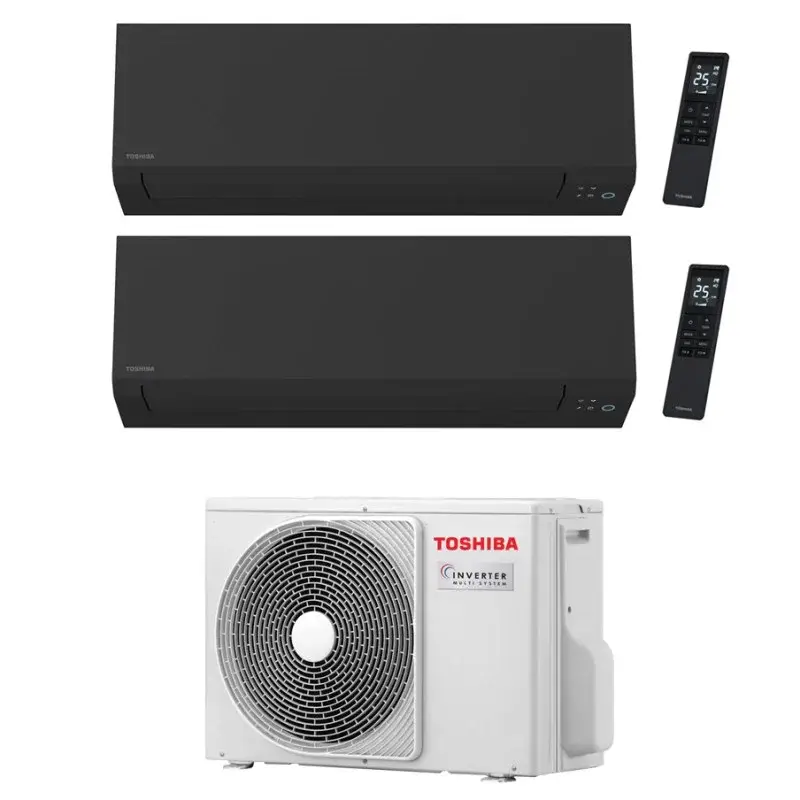 Aggiungi al carrello - CONDIZIONATORE TOSHIBA DUAL SPLIT SHORAI EDGE BLACK 9000+9000 BTU WIFI INVERTER RAS-2M18G3AVG-E A+++