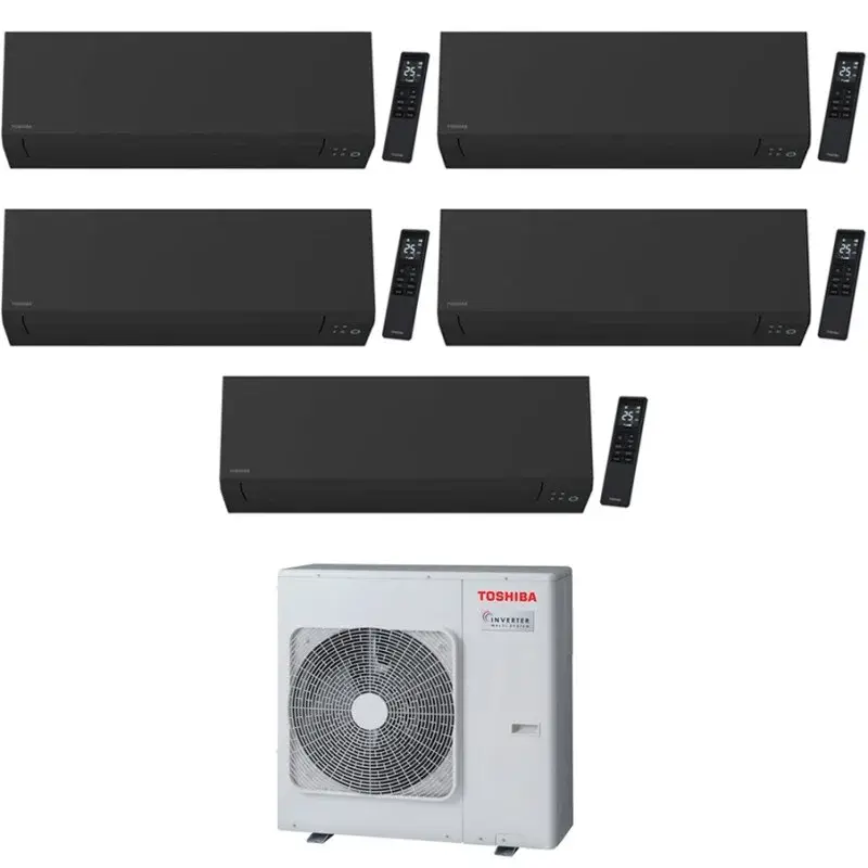 Acquisto sicuro | CONDIZIONATORE TOSHIBA PENTA SPLIT SHORAI EDGE BLACK 7000+9000+9000+9000+18000 BTU WIFI INVERTER RAS-5M34U2AVG-E A++