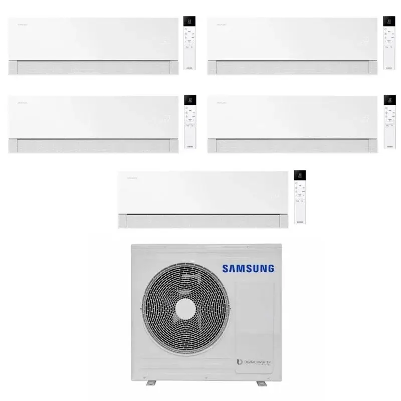 Acquista oggi | CONDIZIONATORE SAMSUNG PENTA SPLIT WINDFREE PREMIÈRE 7000+9000+9000+9000+24000 BTU WHITE WIFI INVERTER AJ100TXJ5KG/EU A++