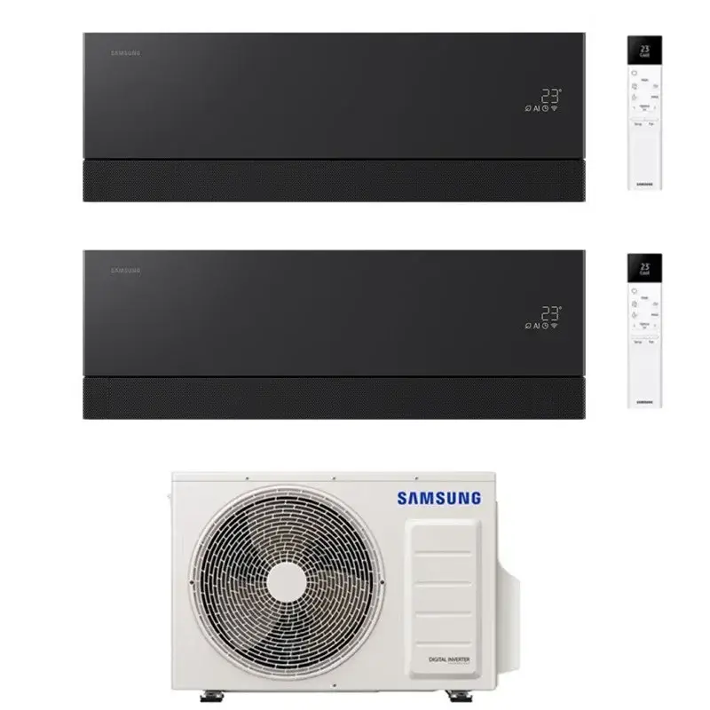 CONDIZIONATORE SAMSUNG DUAL SPLIT WINDFREE PREMIÈRE PLUS 9000+12000 BTU SOAPSTONE CHARCOAL WIFI INVERTER AJ052TXJ3KG/EU A+++ | Novità nello shop