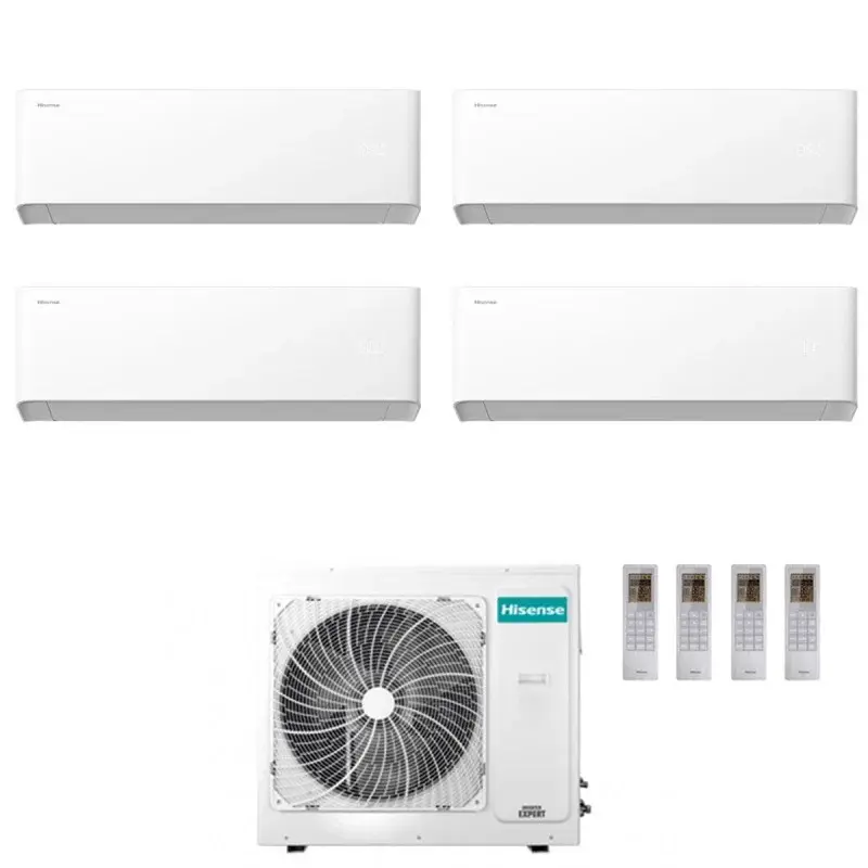 Acquista online - CONDIZIONATORE HISENSE QUADRI SPLIT UNI HB 7000+12000+12000+12000 BTU WIFI INVERTER 5AMW105U4RQC A++