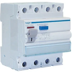HAGER DIFFERENZIALE MODULARE PURO INTERRUTTORE 4P 30 MA 25A 4MODULI CDC725H | Prezzo promozionale
