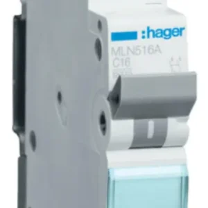 HAGER INTERRUTTORE AUTOMATICO PER COMANDO 1P+N 16A 6 KA C 1M MLN516A - Spedizione rapida