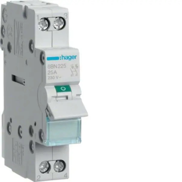 Scelto dai clienti - HAGER INTERRUTTORE NON AUTOMATICO 2 POLI 25A 1 MODULO SBN225