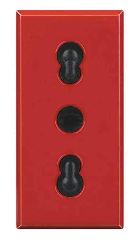 Sconto extra - BTICINO PRESA BIPASSO 2P+T 10/16A ROSSA AXOLUTE H4180R