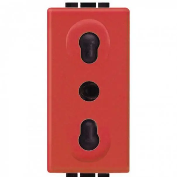 Affare - BTICINO PRESA BIPASSO 2P+T ROSSA LIVINGLIGHT L4180R