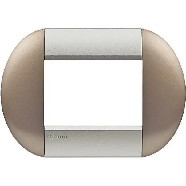 BTICINO PLACCA TONDA 3 MODULI TWIN BRONZE LIVINGLIGHT LNB4803TB - Affare