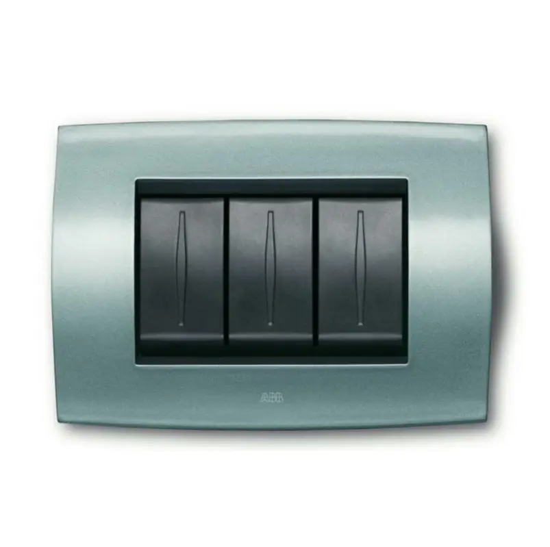 Sconto extra - ABB PLACCA SOFT METALLO 3 MODULI BLU FIORDO 2CSE0332SFZ