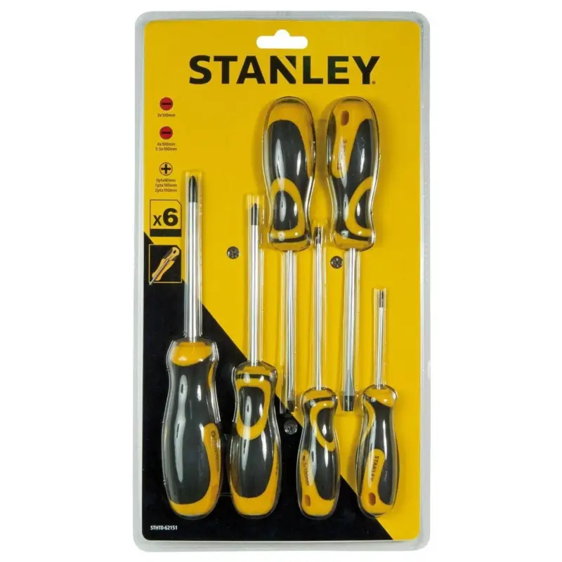 Novità - STANLEY Set cacciaviti assortiti 6 pezzi STANLEY STHT062151 uso professionale